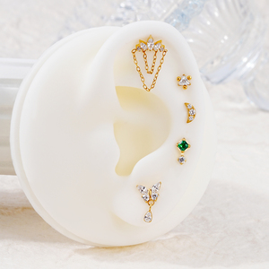 Toposh Jewelry G23 ASTM F136 Piercing de Nariz de titanio Anillo de labret sin rosca clásico Pendientes de tuerca con curva trasera plana para mujer - Product Image 2