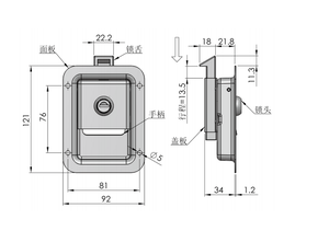 Замок для промышленных шкафов MS866-27, нержавеющая сталь 304, замок для прицепов, замок для дверей генераторных установок, замок для панелей из нержавеющей стали - Product Image 3