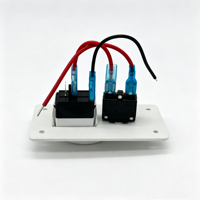Panneau d'interrupteurs à bascule 1 poste en aluminium blanc, pré-câblé avec indicateur LED rouge et disjoncteur, idéal pour les bateaux, les camping-cars et les yachts