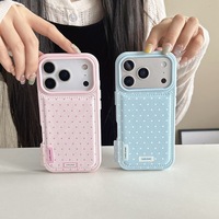 Coque de téléphone autocollante à pois, couleur unie, protection intégrale pour iPhone 18 Pro Max 17 16 Pro 15 14