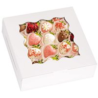 Boîte à pâtisserie pliable blanche pour biscuits, cupcakes et pâtisseries