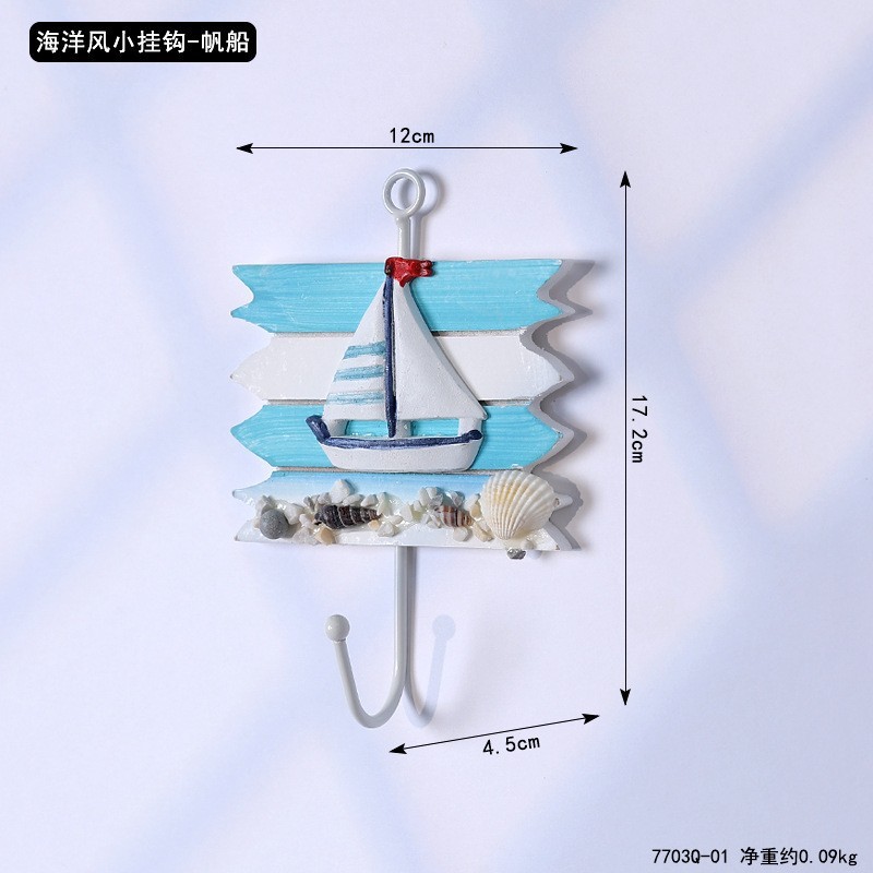 7703Q-01 Ocean Style Small Hook - Sailboat - 3.7