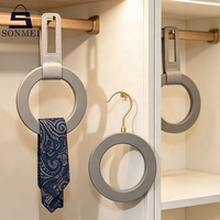 Cintres en bois ronds pour vêtements et foulards, avec long crochet, pour cravates en soie – Vente chaude