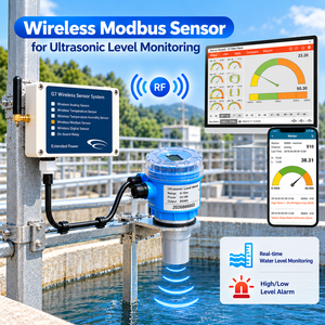 เซ็นเซอร์วัดระดับอัลตราโซนิกไร้สาย Modbus RS485 RF ระบบตรวจสอบระดับน้ำสำหรับการวัดของเหลวในถัง - Product Image 1