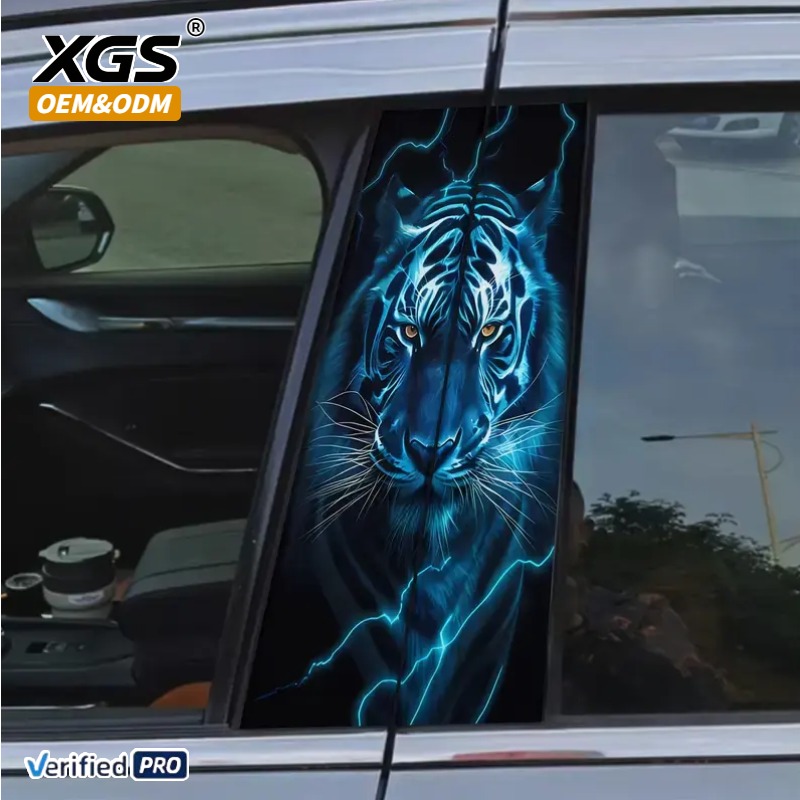 Tiger - Adesivo per auto, 3D, riflettente, divertente, con tigre, per cofano, antigraffio, auto, PVC, impermeabile, per finestre, auto, moto, 16 cm x 15 cm