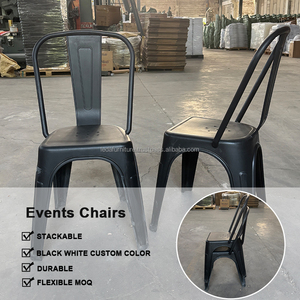 Leda เก้าอี้เหตุการณ์สีดำแบบซ้อนได้, เก้าอี้โรงแรมเฟอร์นิเจอร์ปาร์ตี้กลางแจ้งเก้าอี้งานเลี้ยงอาหารค่ำสำหรับงานแต่งงาน - Product Image 2