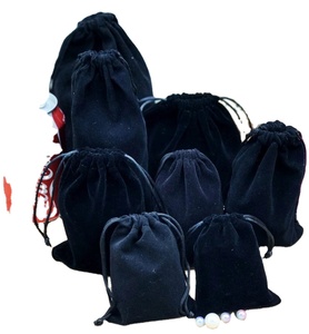 Bolsa de Terciopelo con Cordón de 7*9CM, Bolsas para Joyería, Bolsa Pequeña de Tela, Bolsa Negra para Teléfono Celular, Bolsas de Regalo para Joyería - Product Image 4