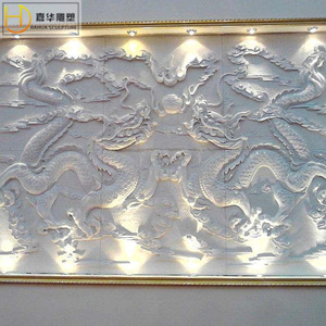 Relieve de pared de piedra con escultura de Jiahua, diseño de loto y peces, mural decorativo de estilo chino. - Product Image 5