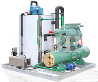 Machine à glace en paillettes industrielle de 12 tonnes, 500 kg, automatique, commerciale, pour bateaux de pêche, transformation du poisson, eau de mer, acier inoxydable