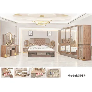 Hot Selling Luxus 7pcs Schlafzimmer Set Schlafzimmer zubehör Set Kommode Royal Schlafzimmer Produkt