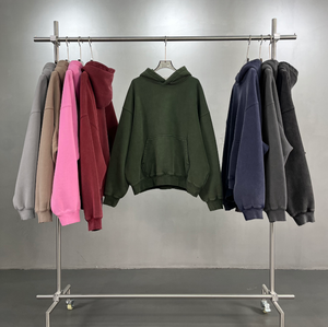 Sweat-shirt à capuche doublé polaire 370 g/m² de haute qualité, coupe ample personnalisée, effet délavé, déchiré, vintage, impression DTG, broderie, streetwear - Product Image 1