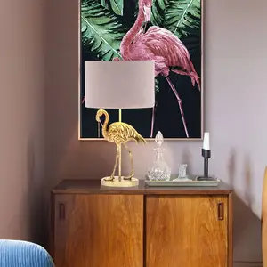 Luminária de cabeceira pássaro design de moda, lâmpada de mesa, decoração de luxo, flamingo, recém-chegado, 2022