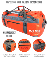 Aventure ultime |   Sac de voyage grand format imperméable en velours résistant |   155L Sans Fermeture pour le Camping et la Chasse |   Aventure