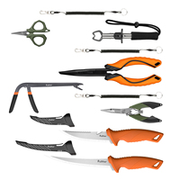 Ensemble d'outils de pêche portables professionnels en acier inoxydable pour l'extérieur, 10 pièces, couteau de pêche, ciseaux, dégorgeoir, pêche en eau salée