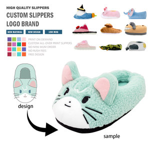 Chaussons mignons sur mesure <span class=keywords><strong>en</strong></span> coton pour femmes, chaussures d'intérieur <span class=keywords><strong>en</strong></span> peluche <span class=keywords><strong>de</strong></span> qualité supérieure, antidérapantes, chaudes et confortables pour le printemps - Product Image 1