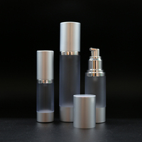 Flacon pompe/spray cosmétique givré sans air 15 ml ABS+Aluminium avec impression sérigraphique pour soins de la peau