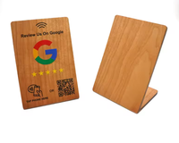 Support en bois NFC sans contact pour avis Google, avec code QR, pour menu de restaurant, support d'affichage NFC personnalisé