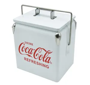 厨房冷却器复古冰盒13升金属复古冷却器啤酒可乐冰柜14夸脱便携式野餐野营冷却器盒