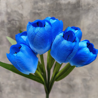 Bouquet de tulipes artificielles en PU, 9 têtes, fausses tulipes faites à la main, fleurs hautement réalistes pour mariage, décoration intérieure, accessoires de photographie