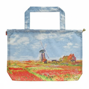 AU-01022 borsa da pioggia artistica Monet "campo di tulipani" Cover eleganti borse della spesa - Product Image 1