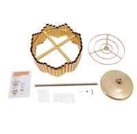 Support floral moderne en métal doré avec pendentifs en acrylique pour décoration de mariage, centres de table et présentoir floral pour table de réception
