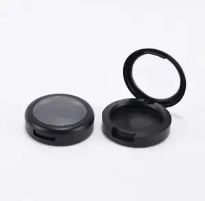 44mm Pan vuoto in plastica nera contenitore di polvere compatta con parte superiore trasparente per Blush Bronzer ombretto