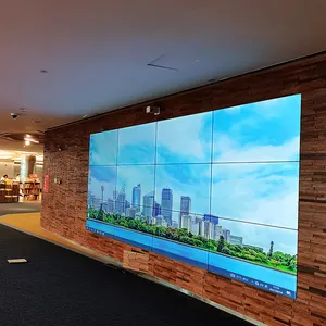 Panel de montaje en pared con bisel ultradelgado, pantalla LCD de vídeo, 2x2, 3x3, 4x4, 55, 65 pulgadas, 3,5mm