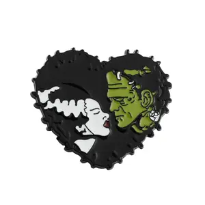 Hete Verkoop Sciencefictionfilm Bruid Van Frankenstein Hartvorm Broche Emaille Reversspeld