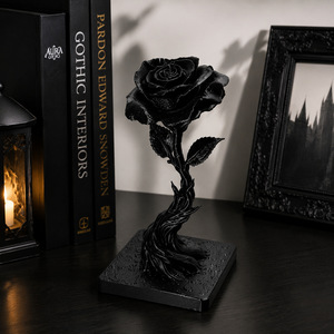 Nouvel Arrivage Transfrontalier : Ornement Rose Noire en Forme d'Arbre Éternel de Style Gothique, Imprimé en 3D PLA, Décoration de Bureau Chinoise - Product Image 2