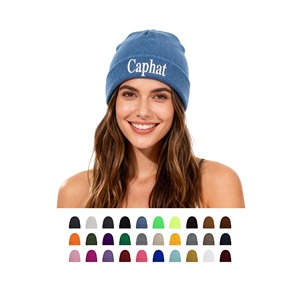 Bonnet d'hiver tricoté pour <span class=keywords><strong>homme</strong></span>, nouveau modèle, avec logo brodé, chaud, personnalisable avec logo animal, en acrylique, vente en gros - Product Image 1