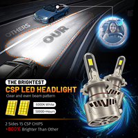 HYNBYZJ Phare LED universel pour voiture à alimentation stable 65W, 140W 12V, super lumineux, 30000LM, ampoule de phare LED Canbus