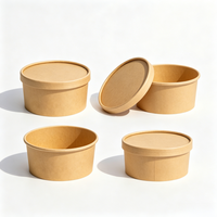 Couvercle de saladier en papier kraft imprimé personnalisé à paroi simple 680 ml, jetable, écologique, recyclable, de qualité alimentaire pour nouilles