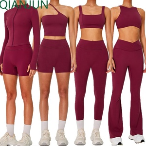 شعار مخصص للنساء صالة ألعاب رياضية عالية الخصر سروال رياضي حمالة صدر وسراويل رياضية مجموعة اليوغا النشطة - Product Image 1