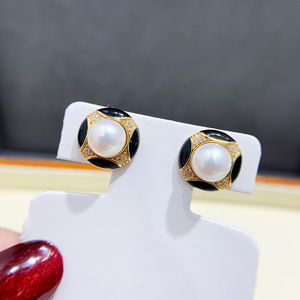S925 Silver <b>Fine</b> <b>Stud</b> <b>Earrings</b> DIY Pearl Accessories with 7-8mm Round Beads Empty Earnail Tray Fashion Jewelry-22064 - Product Image 3