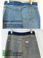 YUANBOFEI Jean en denim décontracté pour femme, coupe boyfriend, taille haute, jambe large, bleu délavé, respirant, confortable, personnalisable, haute qualité
