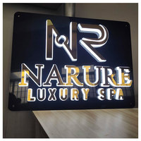 Enseigne lumineuse LED personnalisée pour mariage, lettres dorées en métal et acrylique rétroéclairées