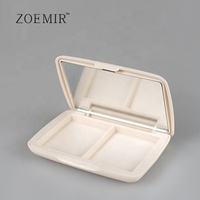 Boîtier compact rectangulaire 2-en-1 vide pour poudre pressée, palette de fards à paupières et de contours, conteneur personnalisé pour fard à joues, emballage cosmétique