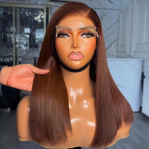 Meilleurs fournisseurs <span class=keywords><strong>de</strong></span> perruques en dentelle, perruque en dentelle HD brune <span class=keywords><strong>chocolat</strong></span>, <span class=keywords><strong>cheveux</strong></span> vierges vietnamiens, lisses comme des baguettes, densité 200, <span class=keywords><strong>cheveux</strong></span> humains pour femmes noires - Product Image 1