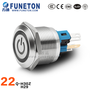 Saklar LED 22mm 25mm Baja Tahan Karat 304/316 Ultra Tipis IP65 IP67 Tahan Air Saklar Tombol Tekan Logam Sesaat - Product Image 2