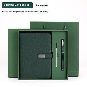 Promotion Corporate A5 Refillable Stainless Steel Journals & Notebook Custom Logo Color UV Printed Exquisite Gift Box Sets Men