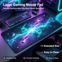 Grand tapis de souris de jeu XXL sur le thème de la galaxie, tapis de bureau étendu, résistant à l'eau, base antidérapante pour les joueurs sur PC