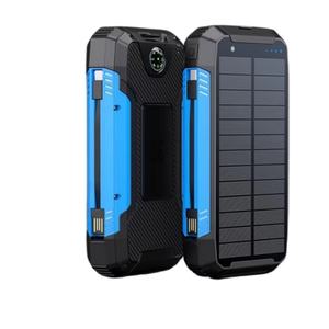 Vente en gros du nouveau chargeur solaire, charge rapide, grande capacité 20000 mAh, charge sans fil, batterie externe mobile avec câble - Product Image 1