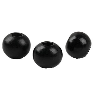 Perles en bois noir naturel 12 mm à grand trou, lot en vrac pour la fabrication de bijoux, perles rondes non traitées fabriquées en Chine - Product Image 1