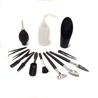 DD3231 Perlengkapan Miniatur dengan Alas Penyiraman dan Tas Penyimpanan, Perawatan Tanaman Bunga, Set Peralatan Transplantasi Sukulen untuk Kebun Mini