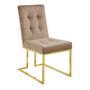 Silla de Comedor Moderna de Acero Inoxidable Pulido de Alta Calidad al por Mayor 2025, Tapizada en Terciopelo, para Hogar, Oficina, Hotel - Product Image 1