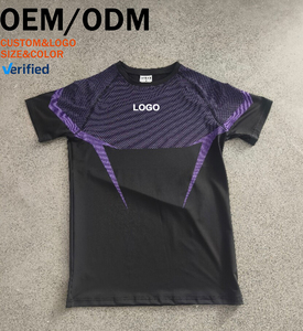Camiseta Deportiva Estampada para Hombre, Ajustada, de Secado Rápido, Transpirable, Elástica, con Cuello Redondo y Manga Corta - Product Image 1