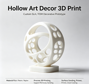 Échantillons d'art abstrait creux imprimés en 3D, service de prototypage de sculptures creuses personnalisées pour la décoration intérieure - Product Image 1