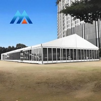 Tenda Acara Rangka Aluminium Dengan Dinding Kaca Tenda Marquee PVC Tahan Air untuk Kegiatan Pameran Luar Ruangan Komersial