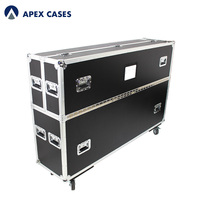 APEX CASES - Estuche de Aluminio Personalizado de Alta Resistencia para Monitor de Pantalla Plana LED LCD Plasma TV, Estuche de Transporte Ajustable Doble de 70-85 Pulgadas