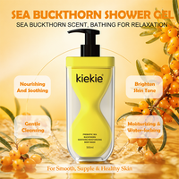 Gel Douche Prébiotique à l'Argousier KieKie Marque Blanche OEM, Éclaircissant Apaisant Antioxydant, Logo Personnalisé Vente en Gros